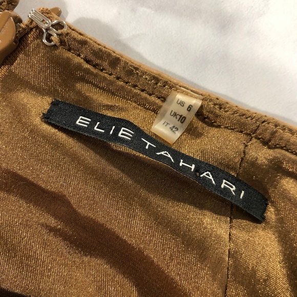 Elie Tahari Tan Camel Fitted Wool Blend Dress - Picture 7 of 8